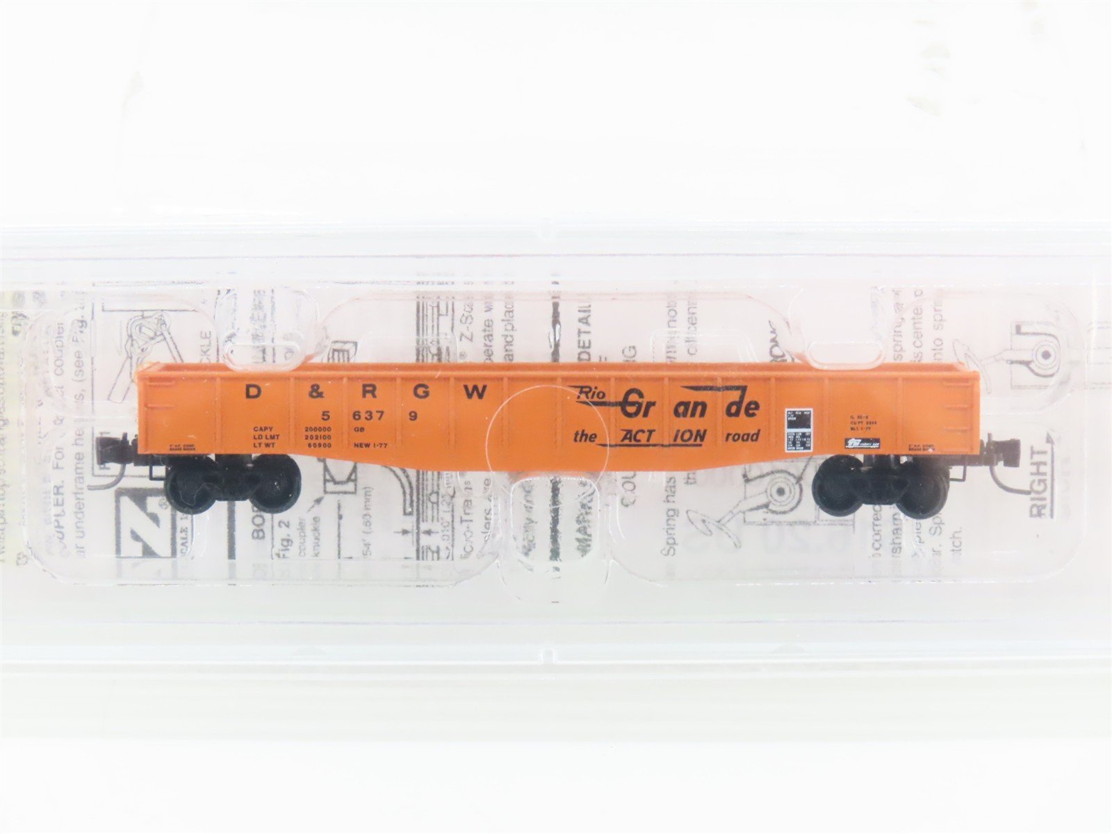Z Scale Micro-Trains MTL 52200100 D&RGW Rio Grande "Action" 50' Gondola #56379