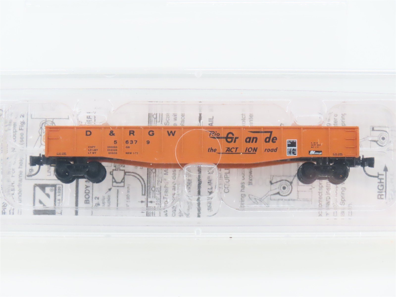 Z Scale Micro-Trains MTL 52200100 D&RGW Rio Grande "Action"50' Gondola #56379