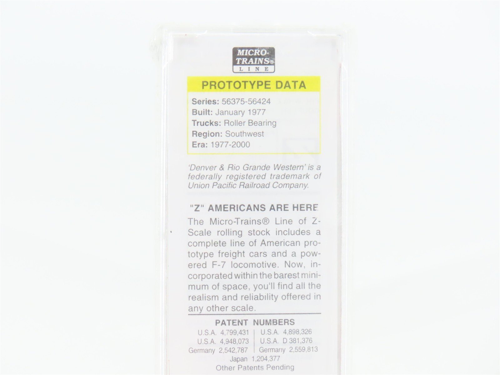 Z Scale Micro-Trains MTL 52200100 D&RGW Rio Grande 