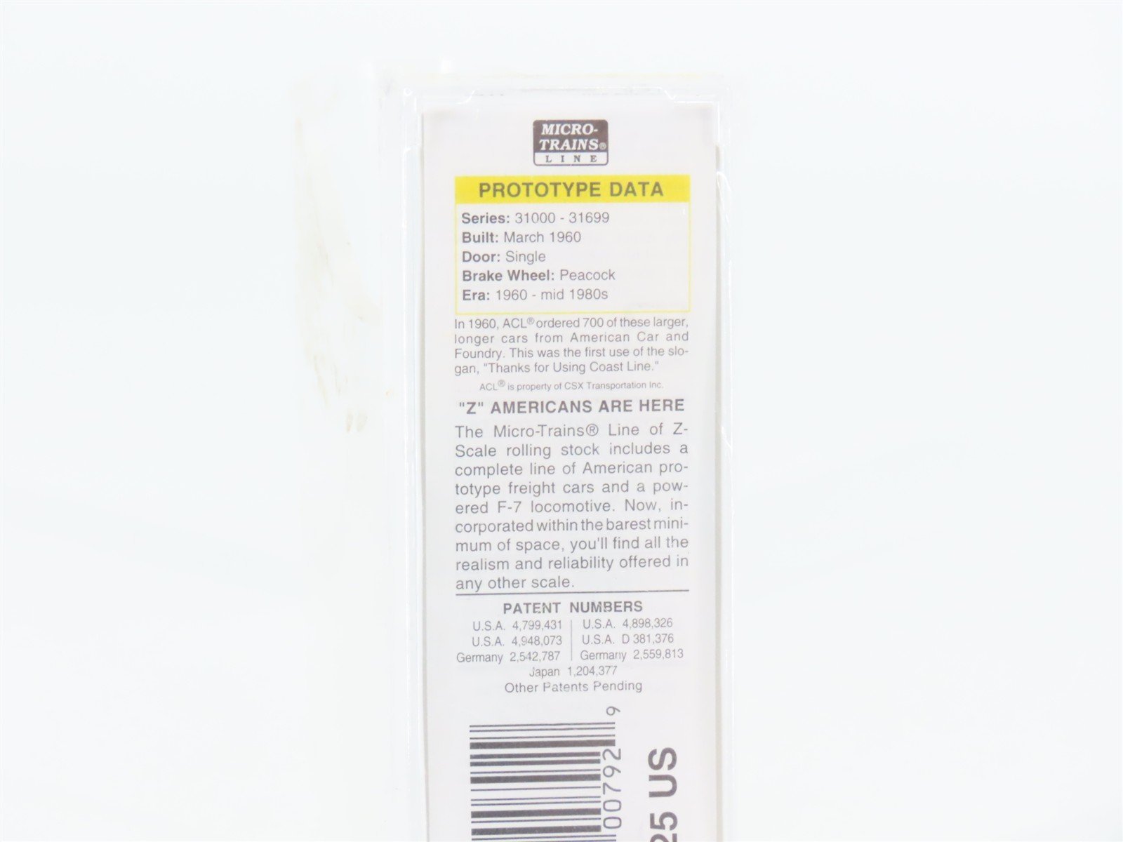 Z Scale Micro-Trains MTL 13511 ACL Atlantic Coast Line 50' Box Car #31111 SEALED