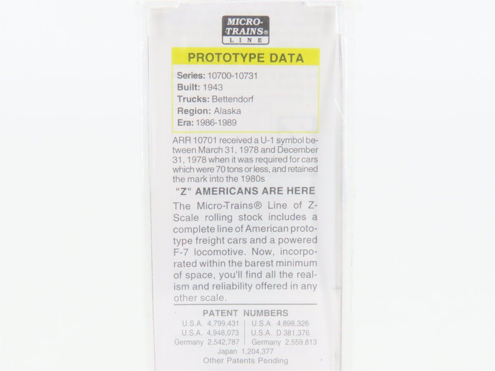 Z Micro-Trains MTL 50500200 ARR Alaska McKinley National Park 50' Box Car #10701