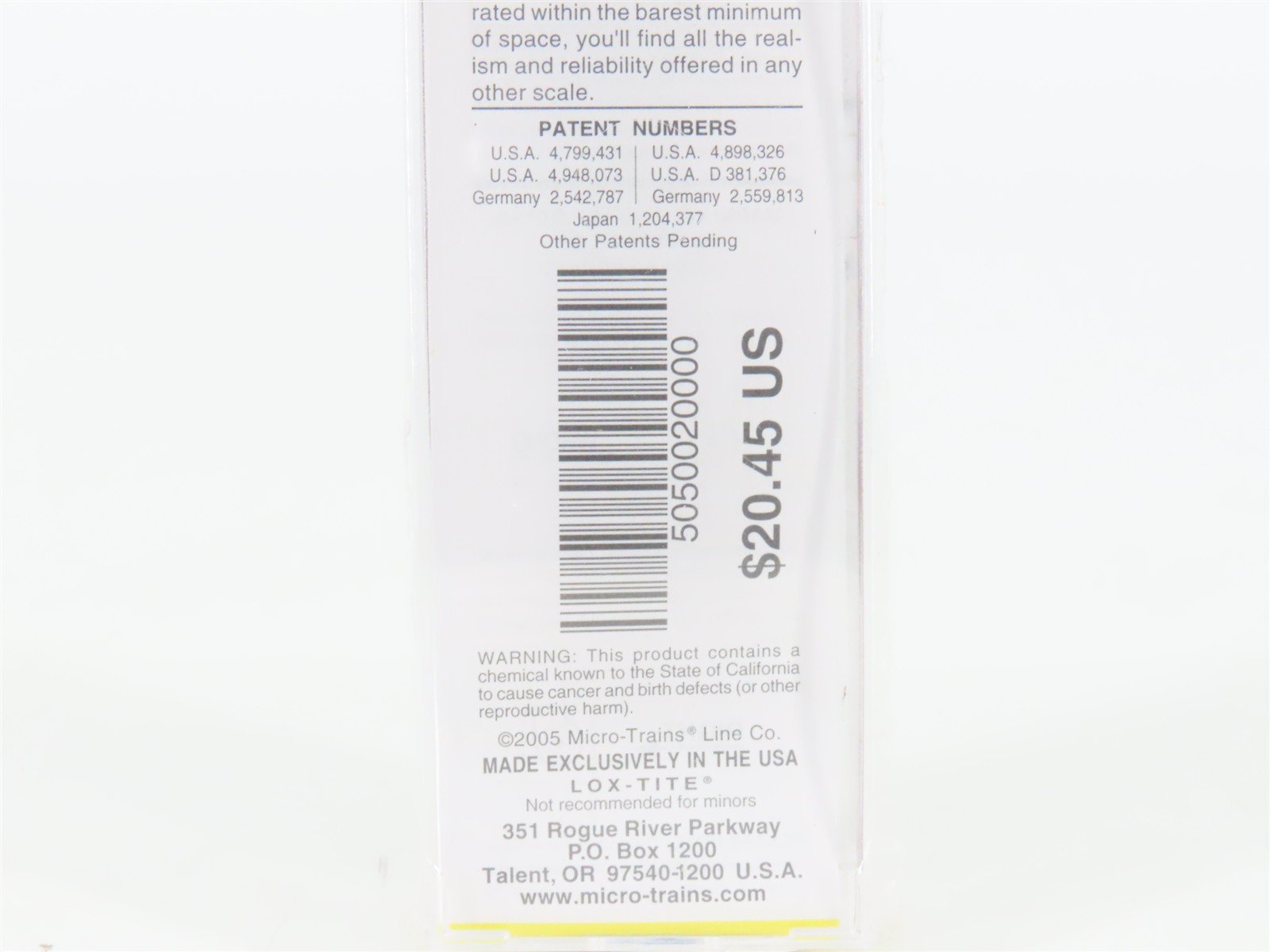 Z Micro-Trains MTL 50500200 ARR Alaska McKinley National Park 50' Box Car #10701