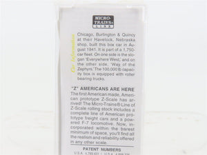 Z Scale Micro-Trains MTL 13519-2 CB&Q Way Of The Zephyrs 50' Boxcar 21383 SEALED