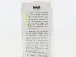 Z Scale Micro-Trains MTL 13519 CB&Q Way Of The Zephyrs 50' Box Car #21383 SEALED
