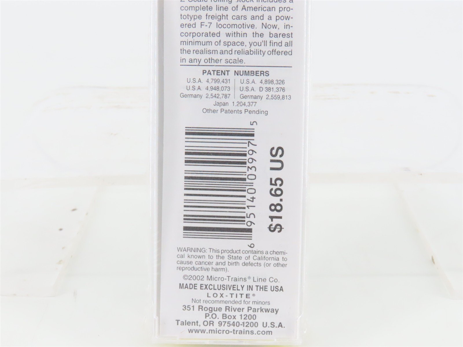 Z Scale Micro-Trains MTL 13519-2 CB&Q Way Of The Zephyrs 50' Boxcar 21383 SEALED