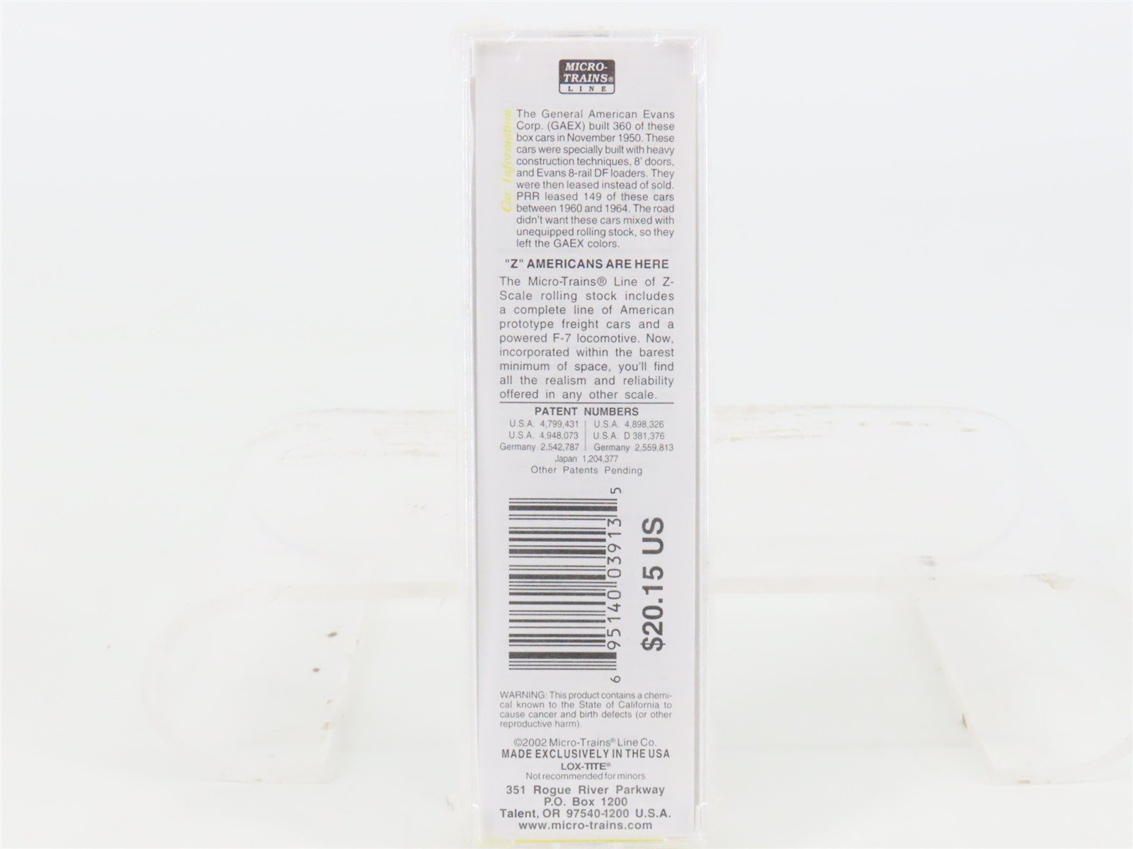 Z Scale Micro-Trains MTL 13518-2 PRR Pennsylvania 50' Box Car #47172 SEALED