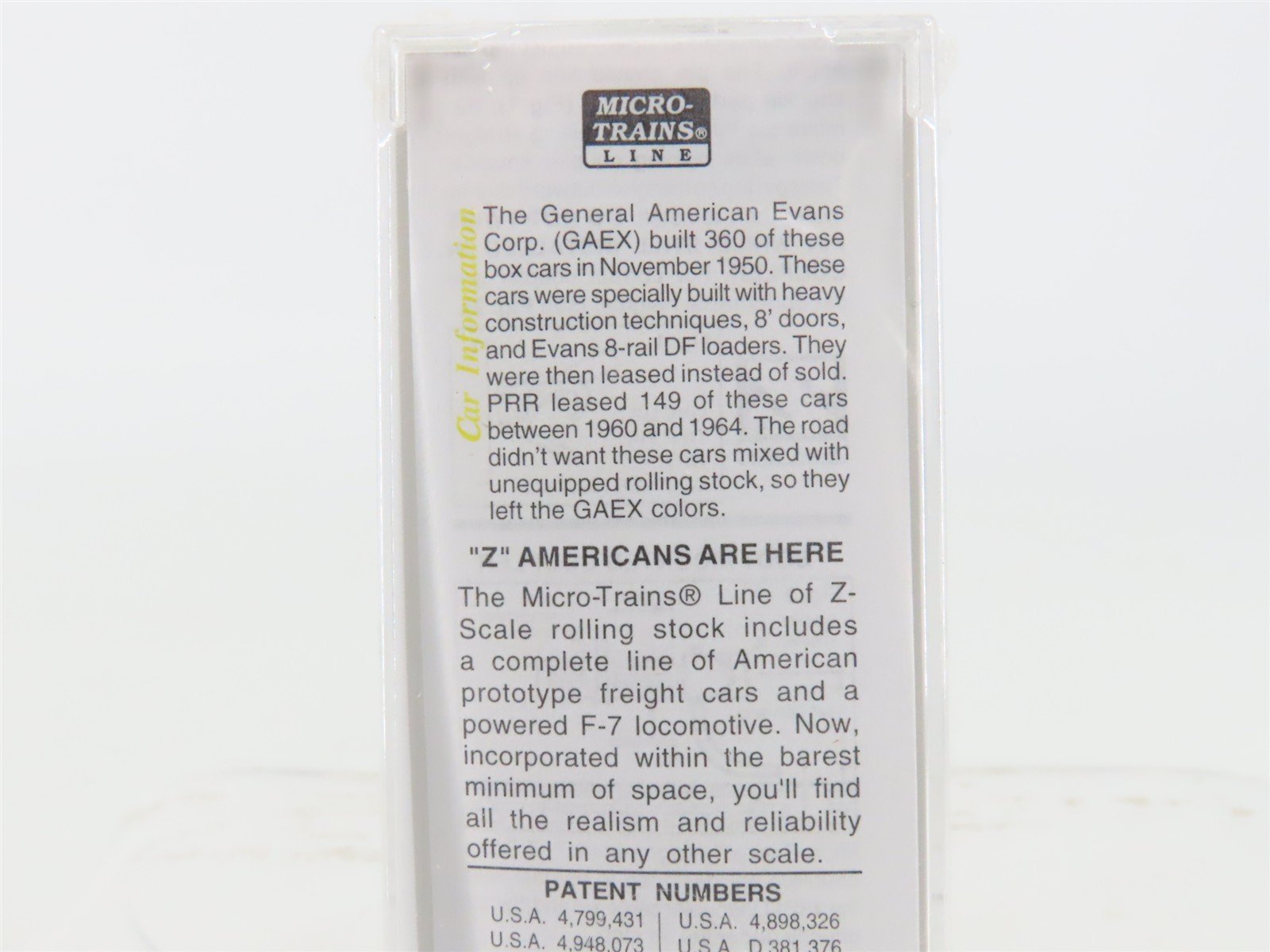 Z Scale Micro-Trains MTL 13518 PRR Pennsylvania 50' Box Car #47172 - SEALED