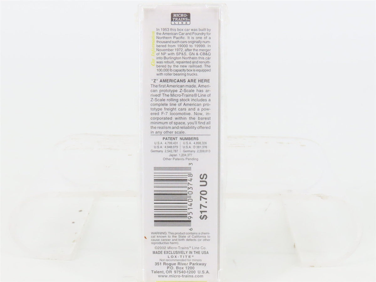 Z Scale Micro-Trains MTL 13517 BN Burlington Northern 50&#39; Box Car #246002 SEALED