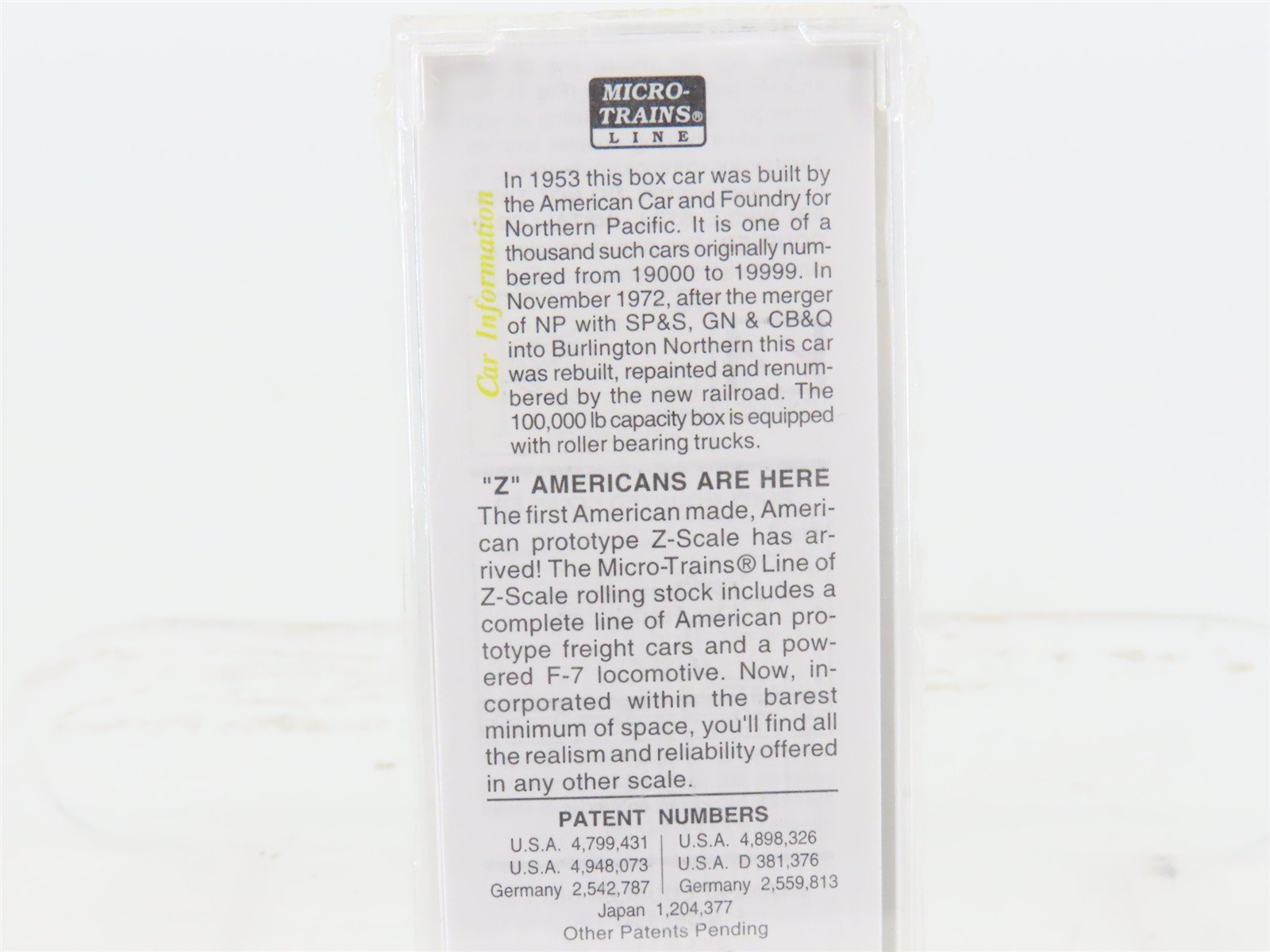 Z Scale Micro-Trains MTL 13517 BN Burlington Northern 50' Box Car #246002 SEALED