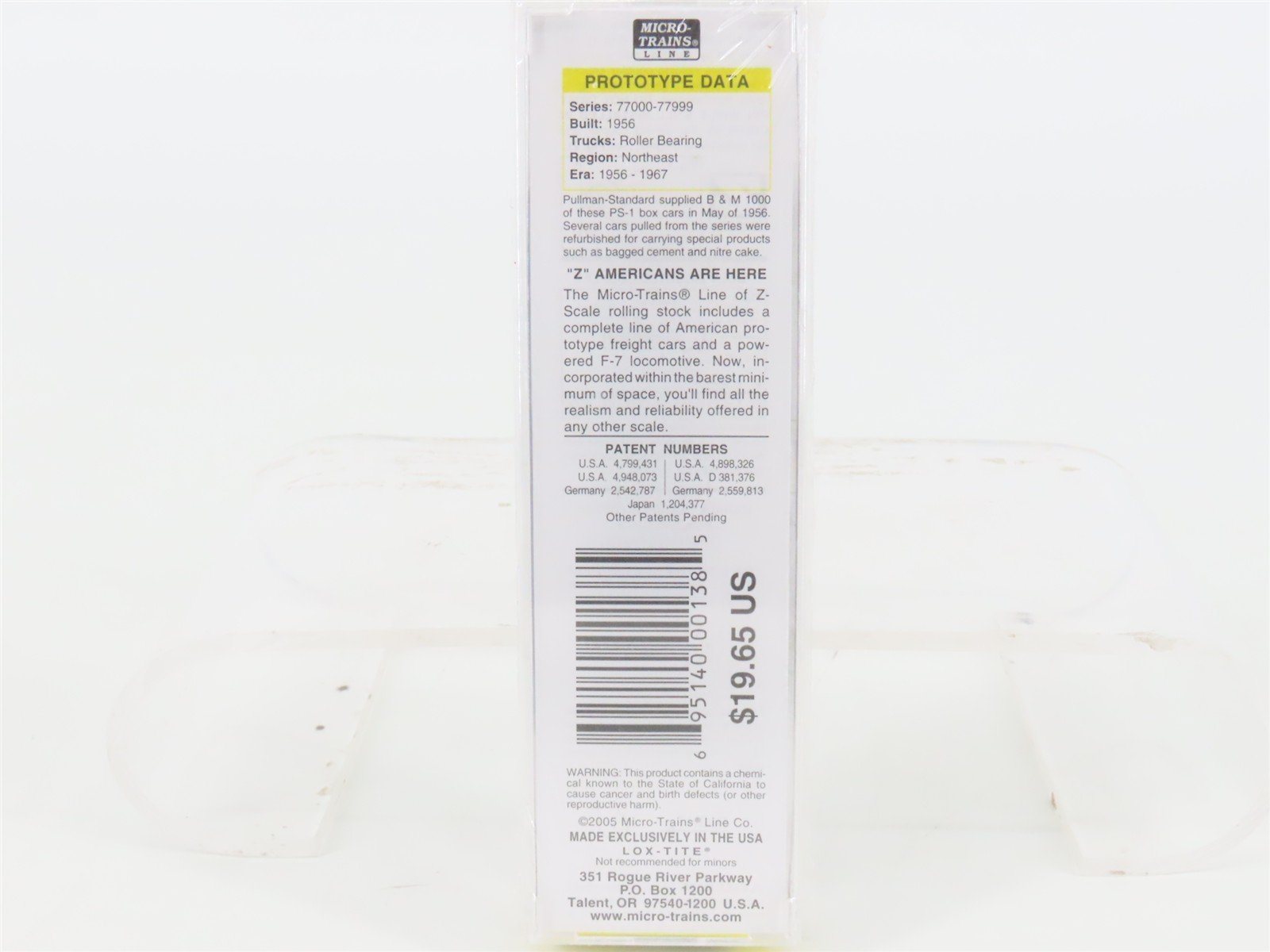 Z Scale Micro-Trains MTL 50500220 BM Boston & Maine 50' Box Car #77019 - SEALED