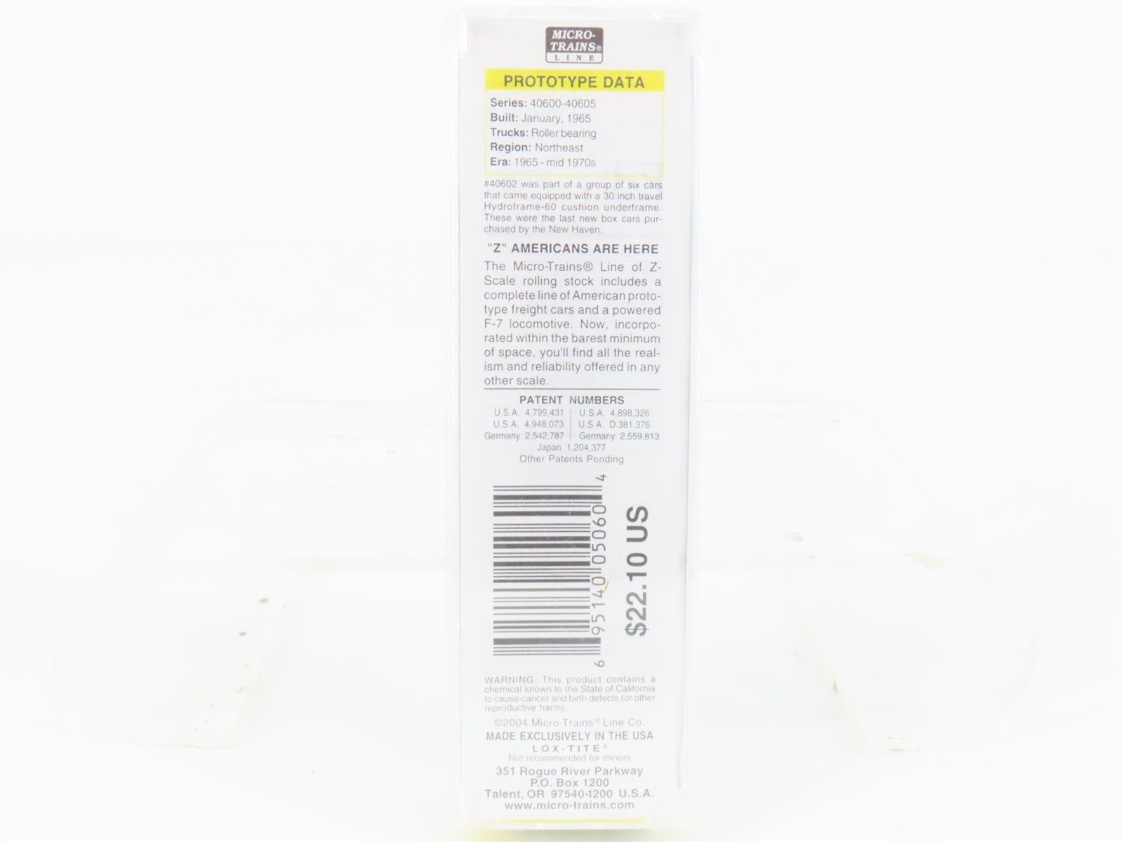 Z Scale Micro-Trains MTL 13628-2 NH New Haven 50' Box Car #40602 - SEALED