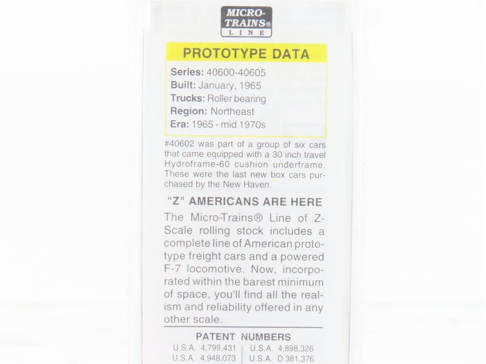 Z Scale Micro-Trains MTL 13628-2 NH New Haven 50' Box Car #40602 - SEALED