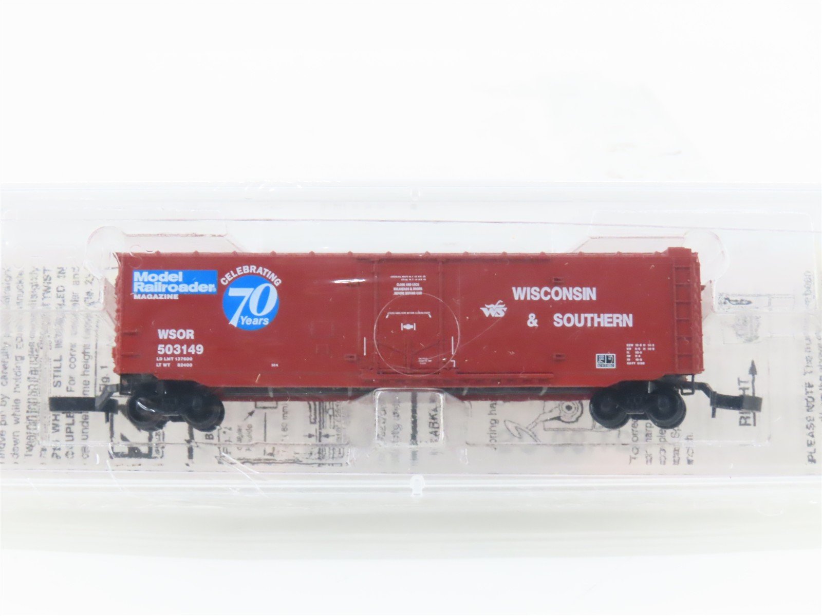 Z Scale Micro-Trains MTL 13626 WSOR Model Railroader 70 Years 50' Boxcar #503149