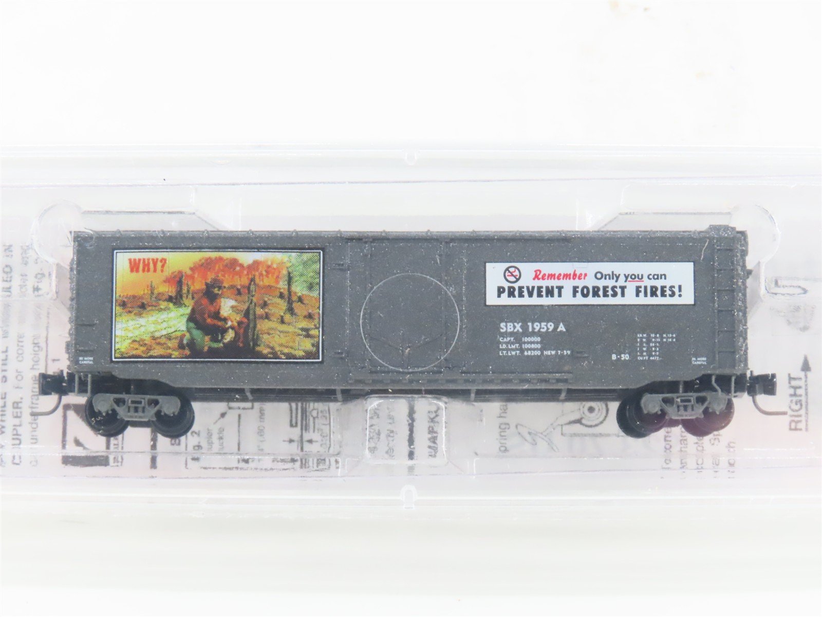 Z Scale Micro-Trains MTL 50700320 SBX Smokey Bear Forest Fire Prevention Boxcar