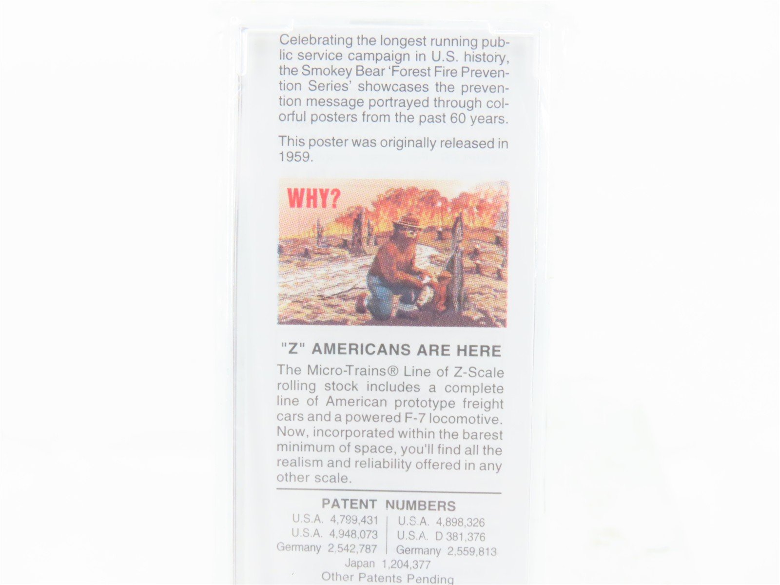 Z Scale Micro-Trains MTL 50700320 SBX Smokey Bear Forest Fire Prevention Boxcar