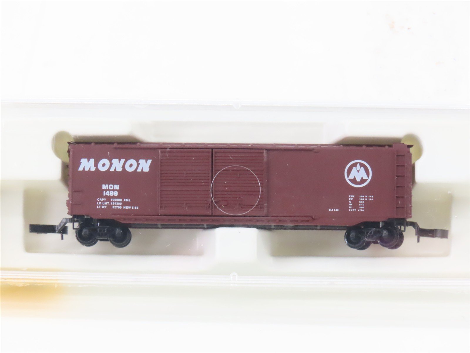 Z Scale Kadee Micro-Trains MTL 13711 MONON 50' Double Door Box Car #1499 SEALED