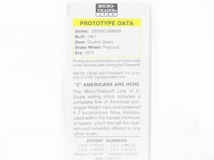 Z Scale Micro-Trains MTL 13706-2 B&O Chessie System 50' Box Car #288041 - SEALED