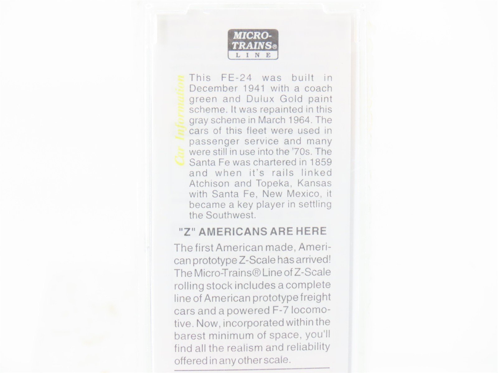 Z Scale Micro-Trains MTL 13719-2 ATSF 