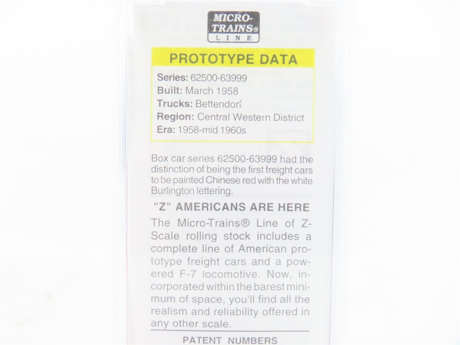 Z Scale Kadee Micro-Trains MTL 14107-2 CB&Q Burlington Route 40' Box Car #62988