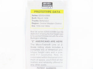 Z Scale Kadee Micro-Trains MTL 14107-2 CB&Q Burlington Route 40' Box Car #62988