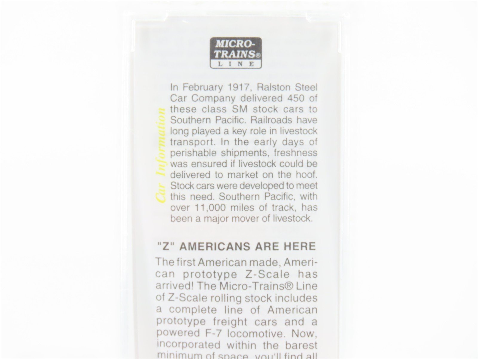 Z Scale Micro-Trains MTL 13810-2 SP Southern Pacific 40' Stock Car #73735 SEALED