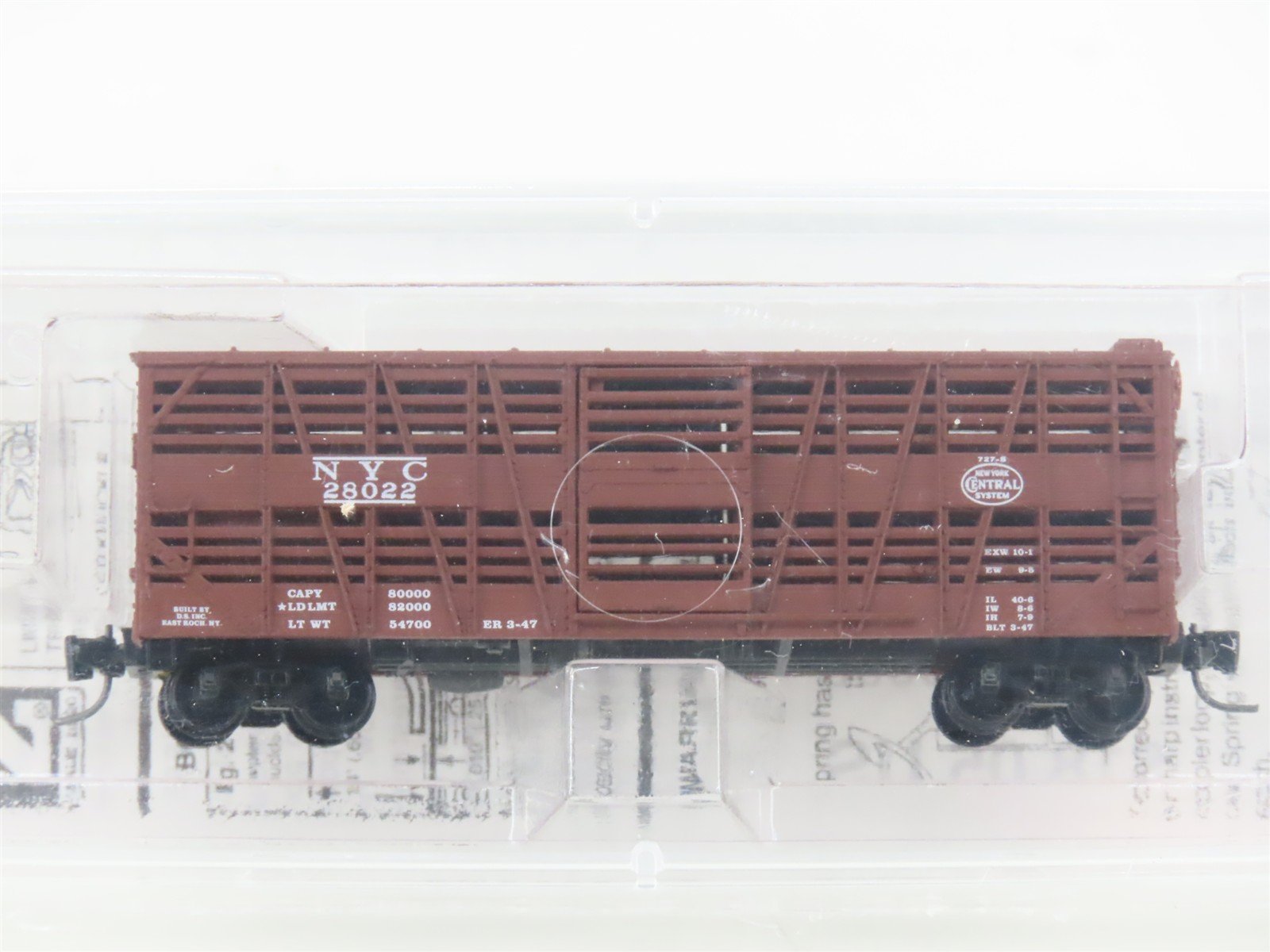 Z Scale Micro-Trains MTL 13806-2 NYC New York Central 40' Stock Car 28022 SEALED