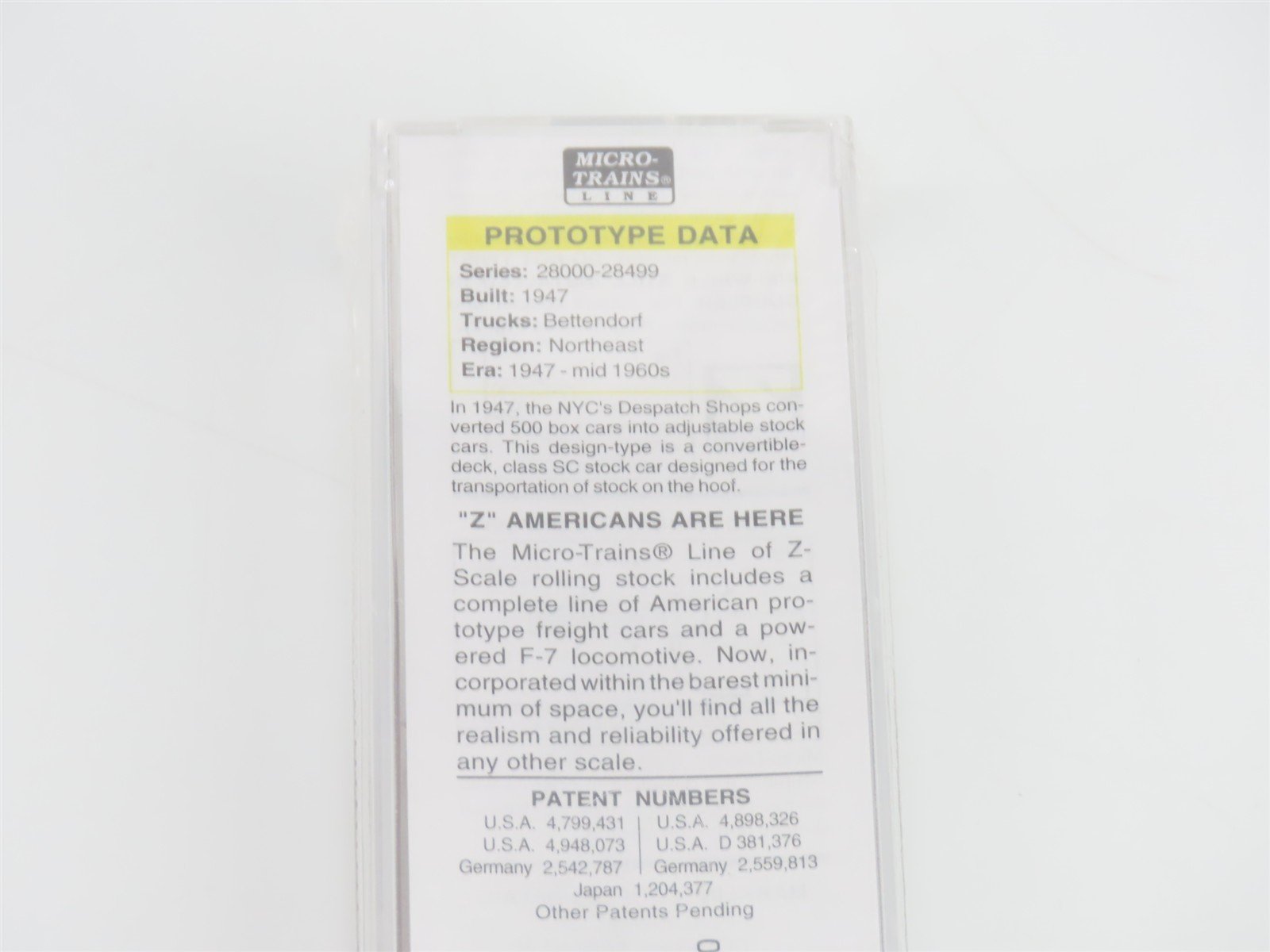 Z Scale Micro-Trains MTL 13806 NYC New York Central 40' Stock Car #28022