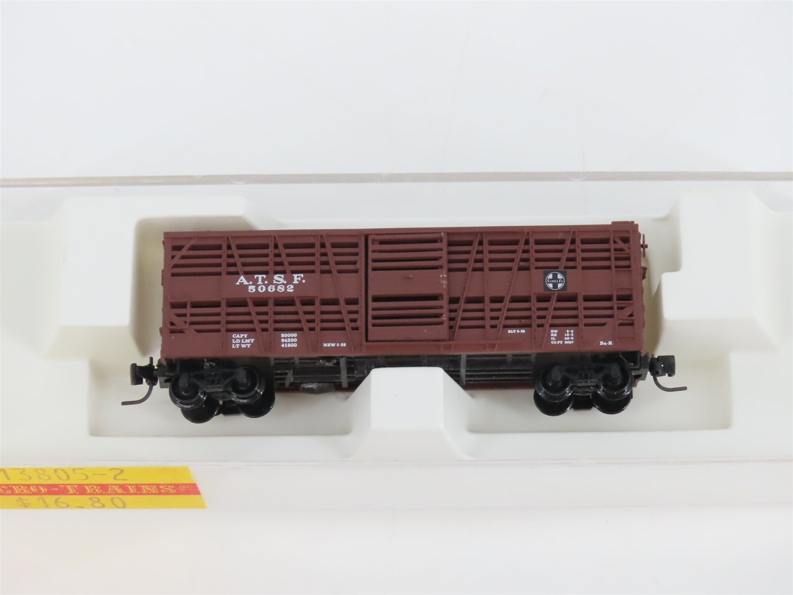 Z Scale Kadee Micro-Trains MTL 13805-2 ATSF Santa Fe 40' Stock Car #50682