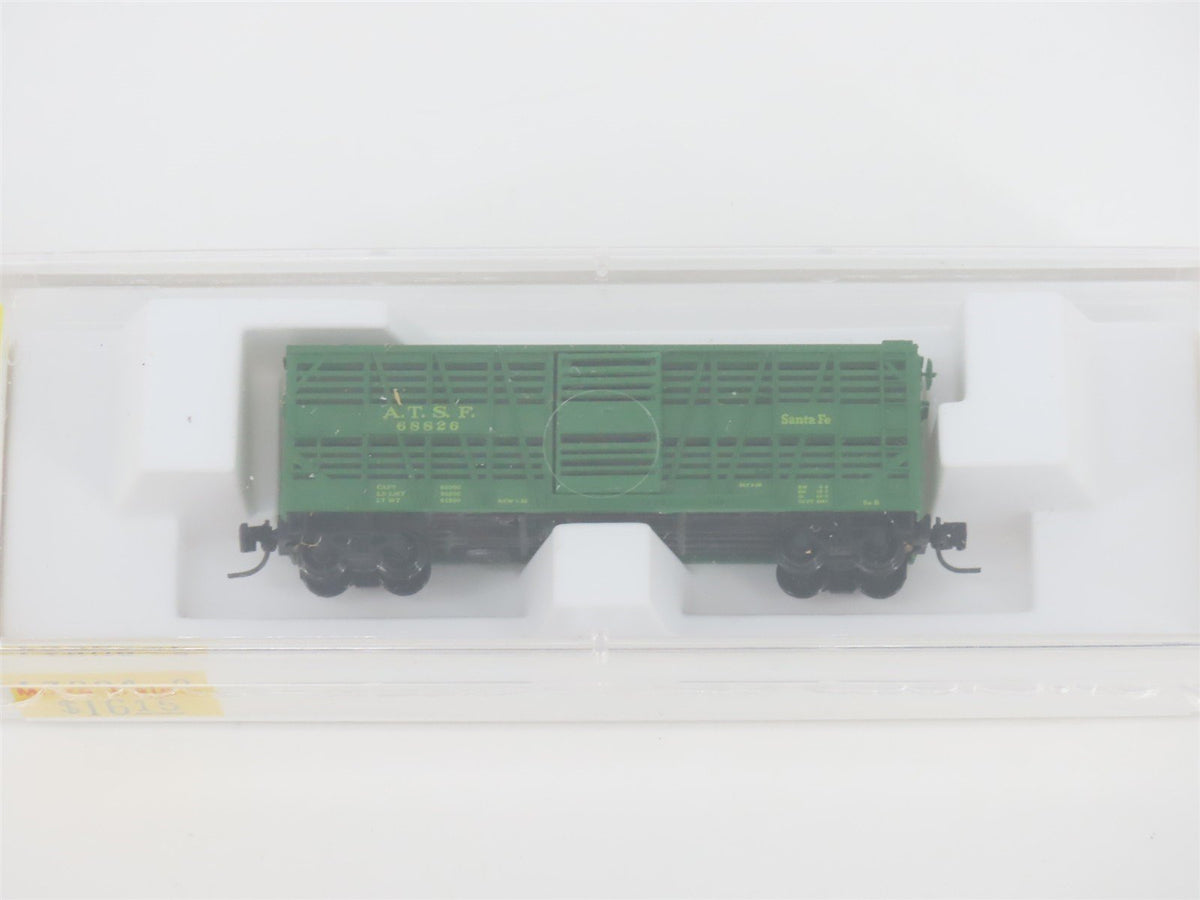 Z Scale Kadee Micro-Trains MTL 13804-2 ATSF Santa Fe 40&#39; Stock Car #68826