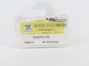 Z Scale Kadee Micro-Trains MTL 13804-2 ATSF Santa Fe 40' Stock Car #68826