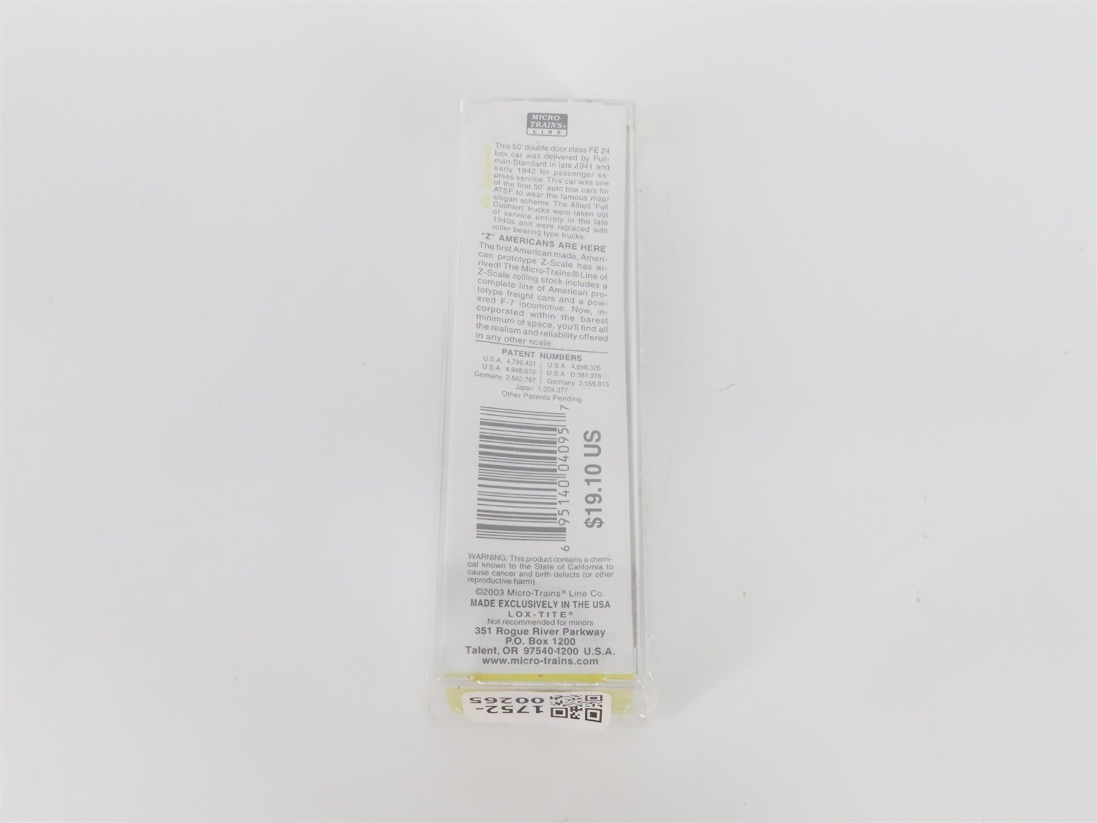 Z Scale Micro-Trains MTL 13720 ATSF Grand Canyon Line 50' Box Car #10000