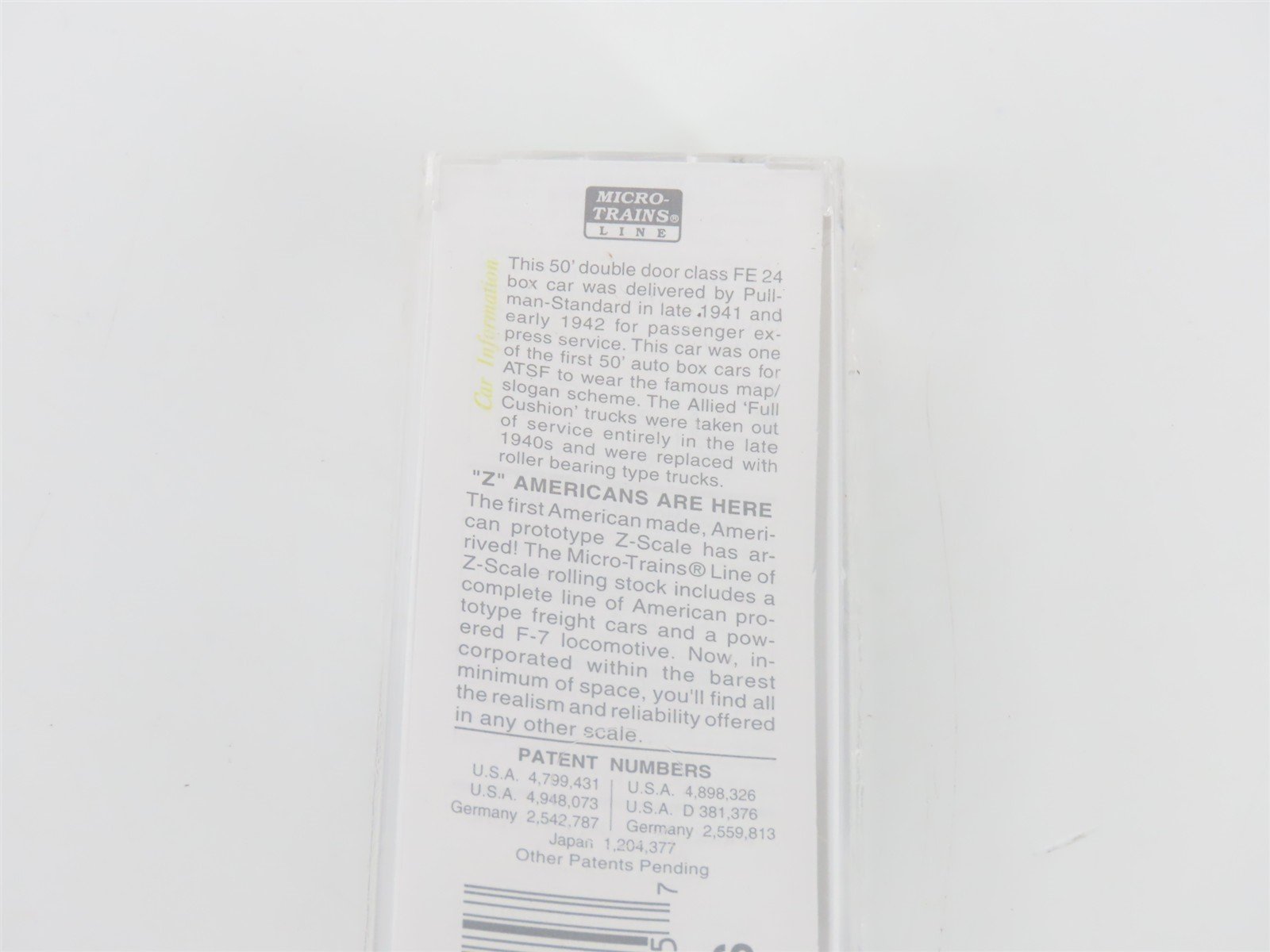 Z Scale Micro-Trains MTL 13720 ATSF Grand Canyon Line 50' Box Car #10000