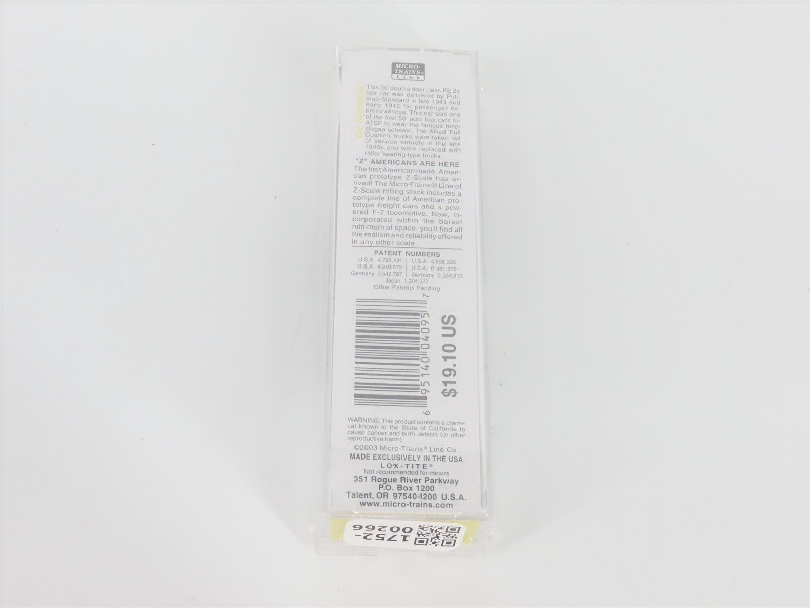 Z Scale Micro-Trains MTL 13720 ATSF Grand Canyon Line 50' Box Car #10000