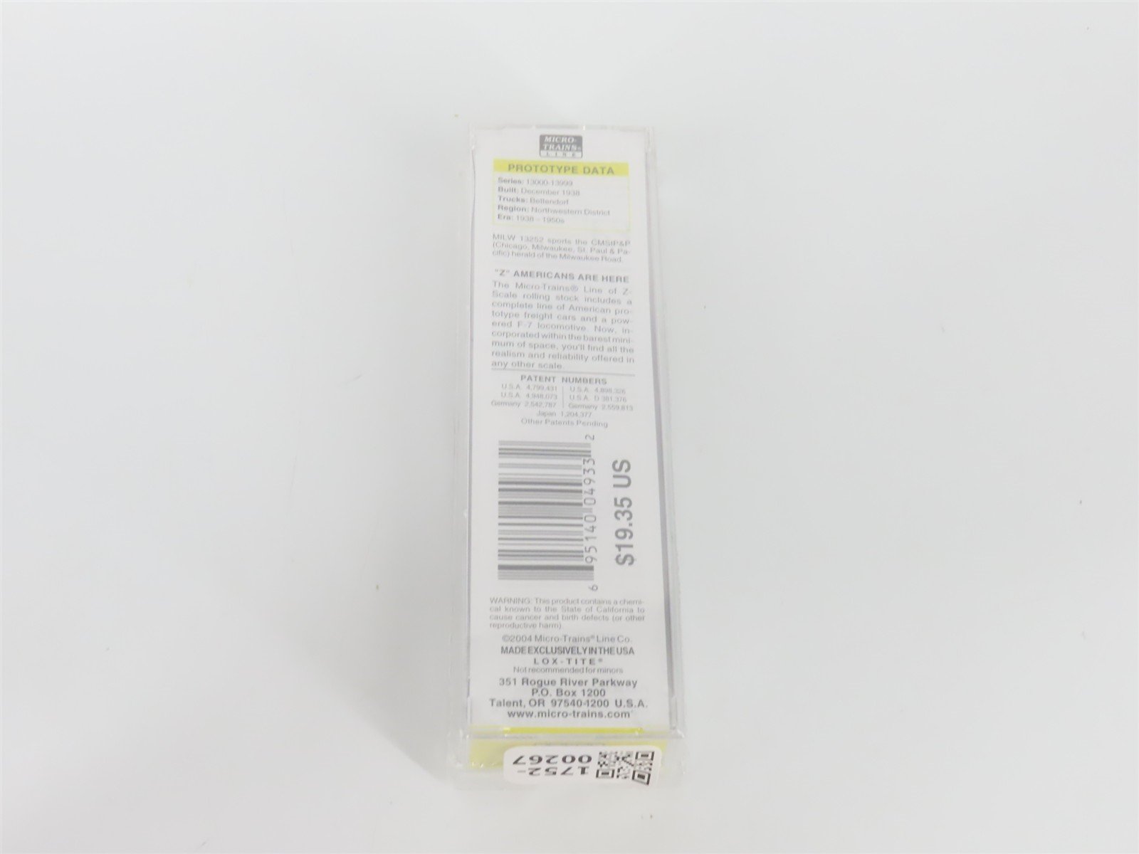 Z Scale Micro-Trains MTL 13721 MILW Milwaukee Road 50' Box Car #13252