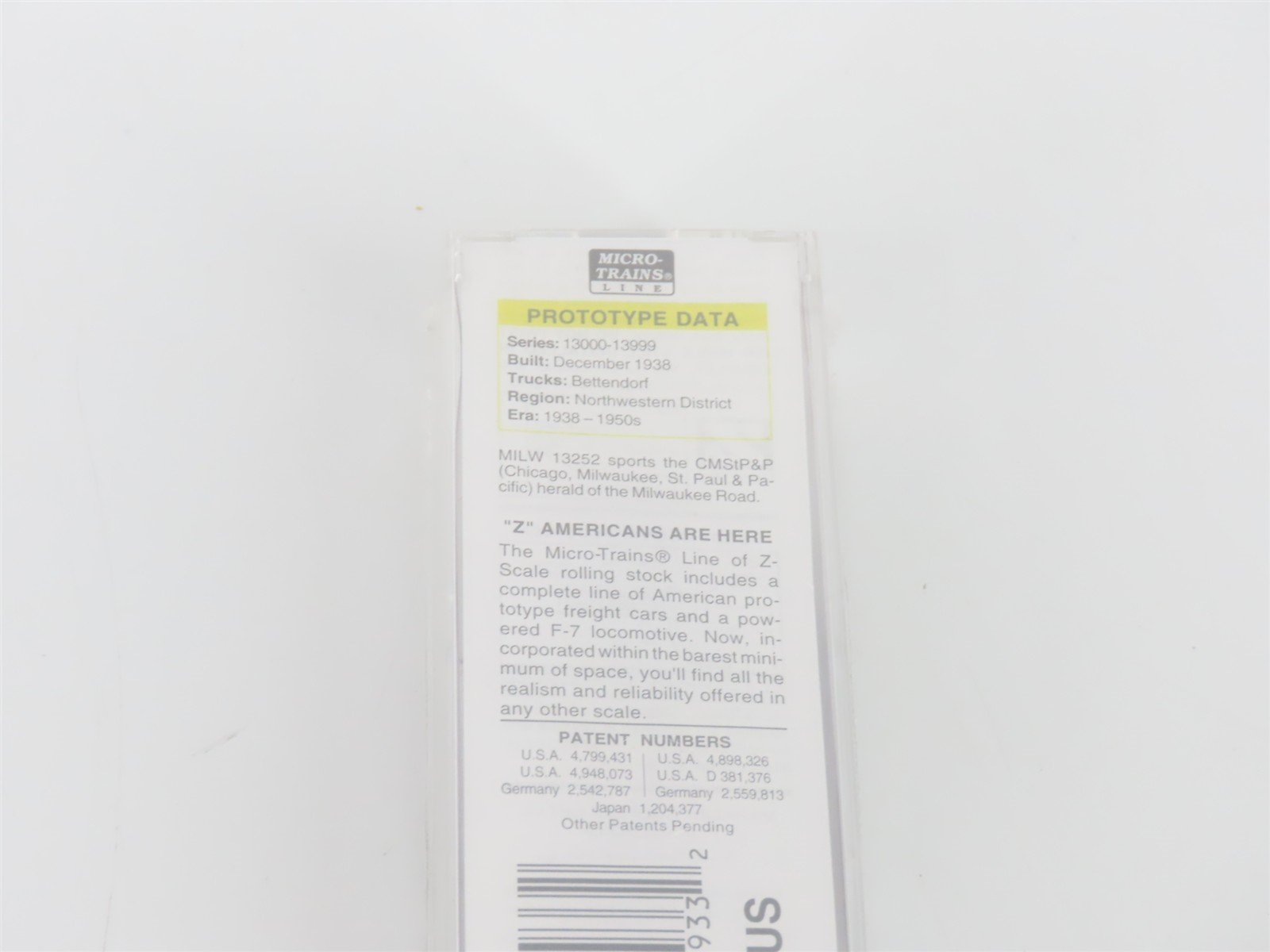 Z Scale Micro-Trains MTL 13721 MILW Milwaukee Road 50' Box Car #13252