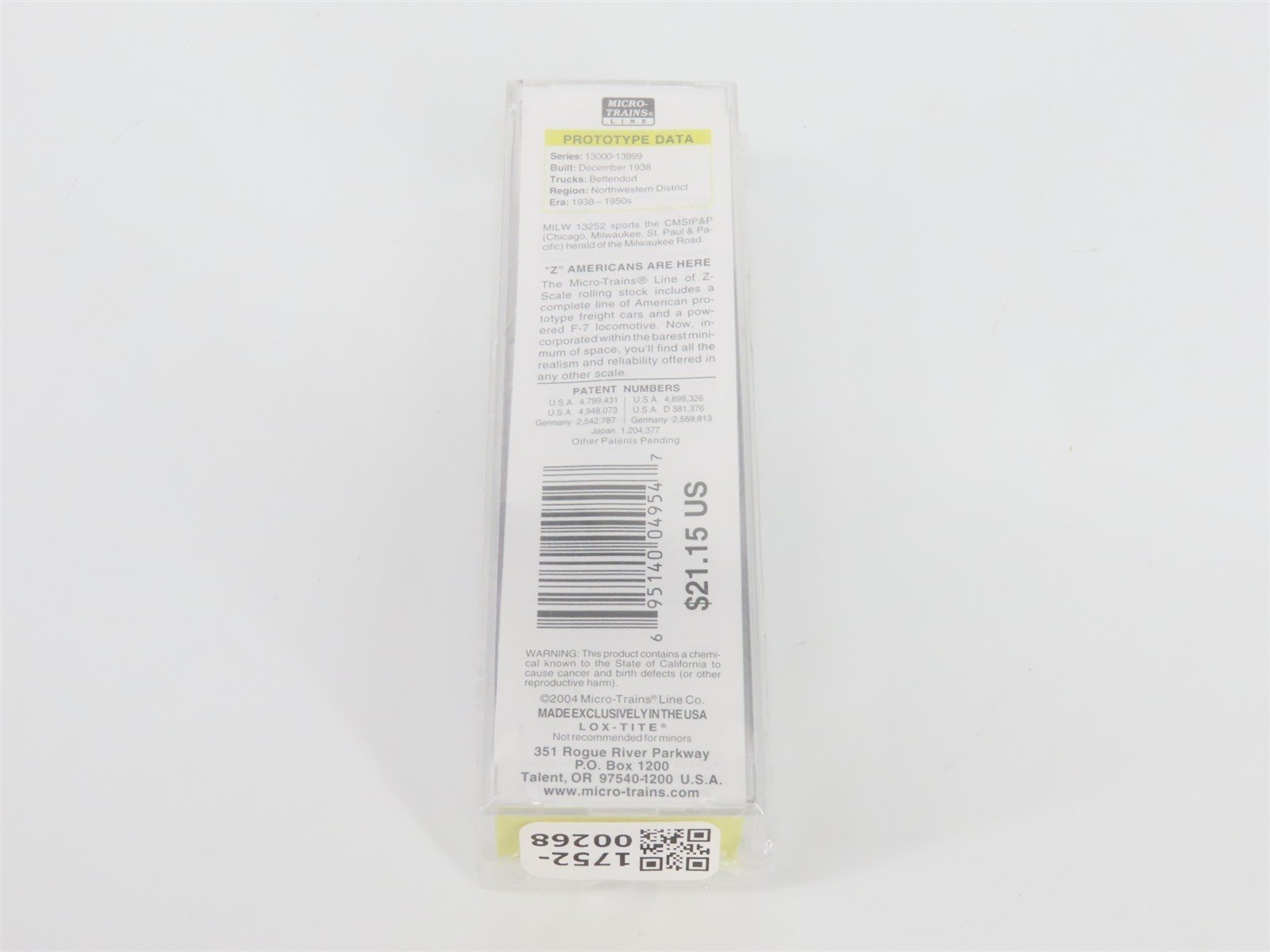 Z Scale Micro-Trains MTL 13721-2 MILW Milwaukee Road 50' Box Car #13252