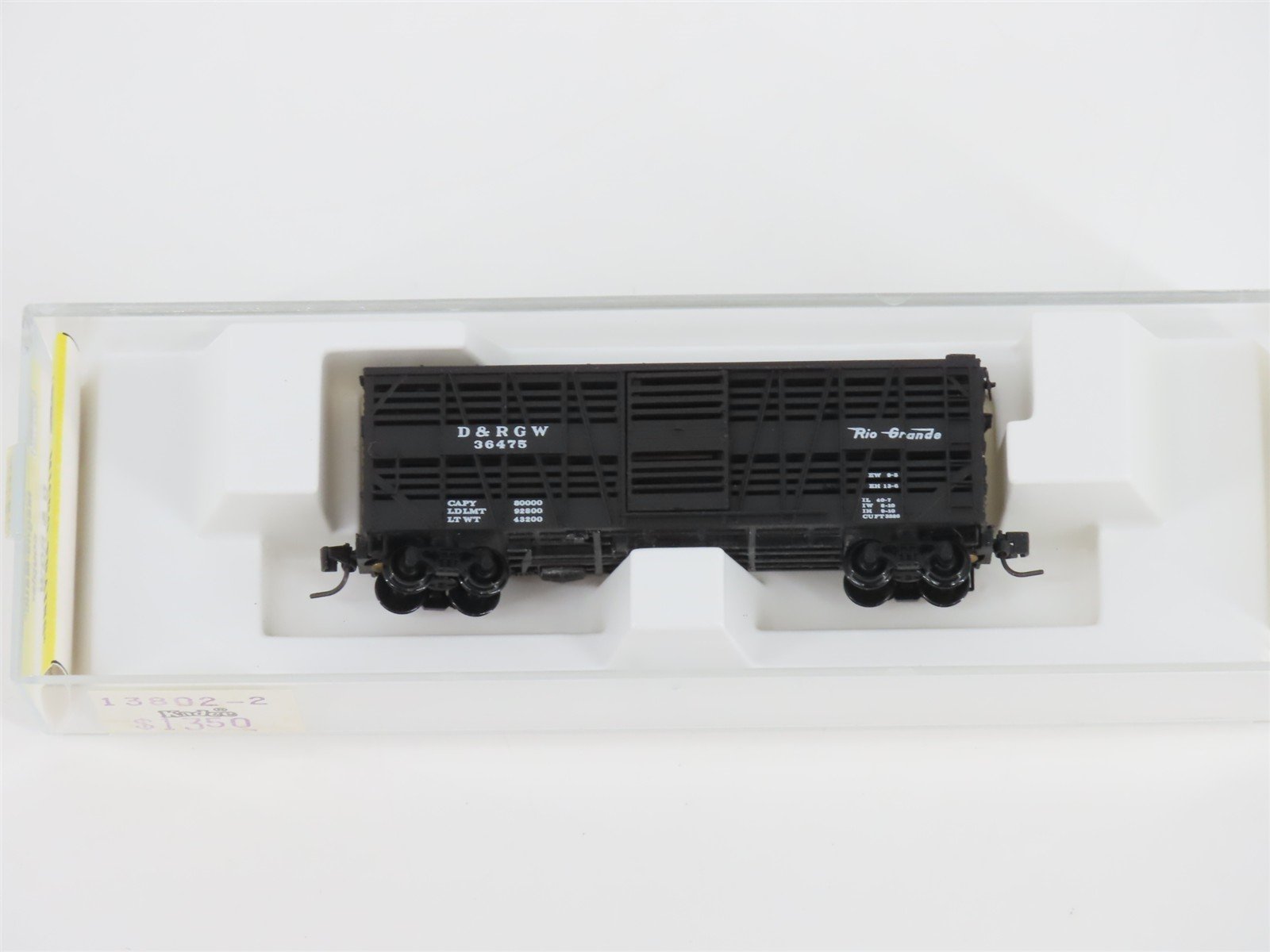 Z Scale Kadee Micro-Trains 13802-2 D&RGW Rio Grande 40' Stock Car #36475