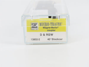 Z Scale Kadee Micro-Trains 13802-2 D&RGW Rio Grande 40' Stock Car #36475