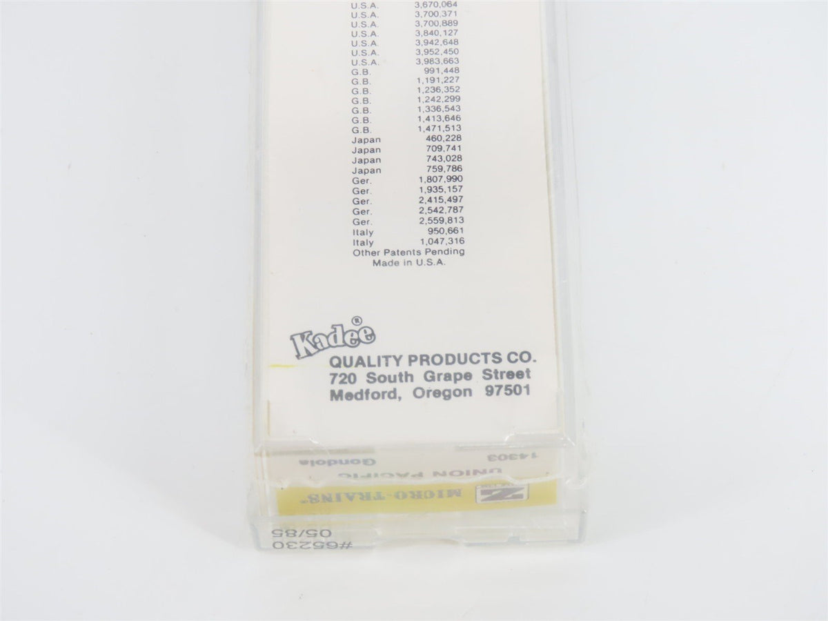 Z Scale Kadee Micro-Trains 14303 UP Union Pacific Gondola #65230