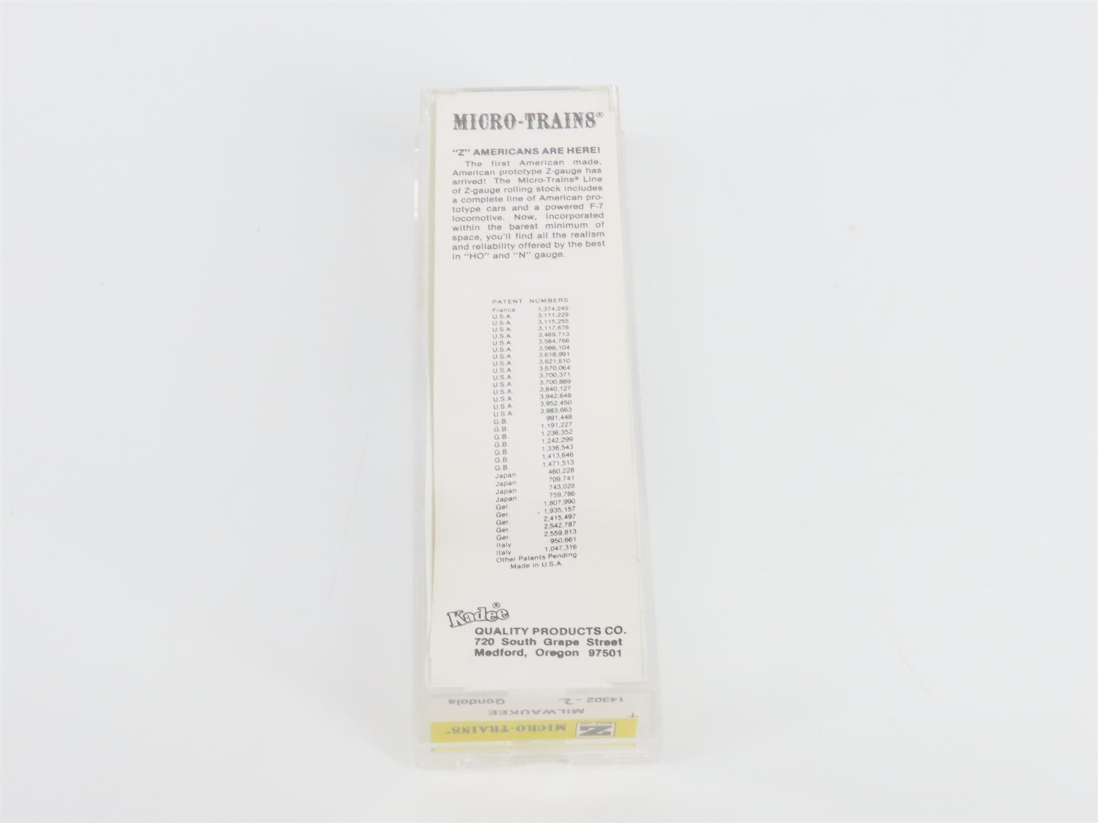 Z Scale Kadee Micro-Trains MTL 14302-2 MILW Milwaukee Road Gondola #93057
