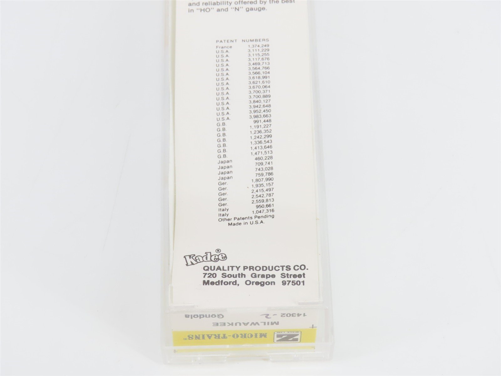 Z Scale Kadee Micro-Trains MTL 14302-2 MILW Milwaukee Road Gondola #93057