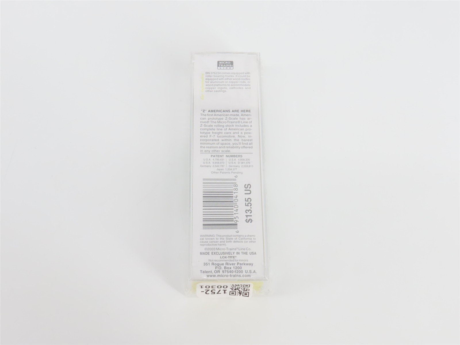 Z Scale Micro-Trains MTL 14212 BN Burlington Northern 50' Box Car #376234