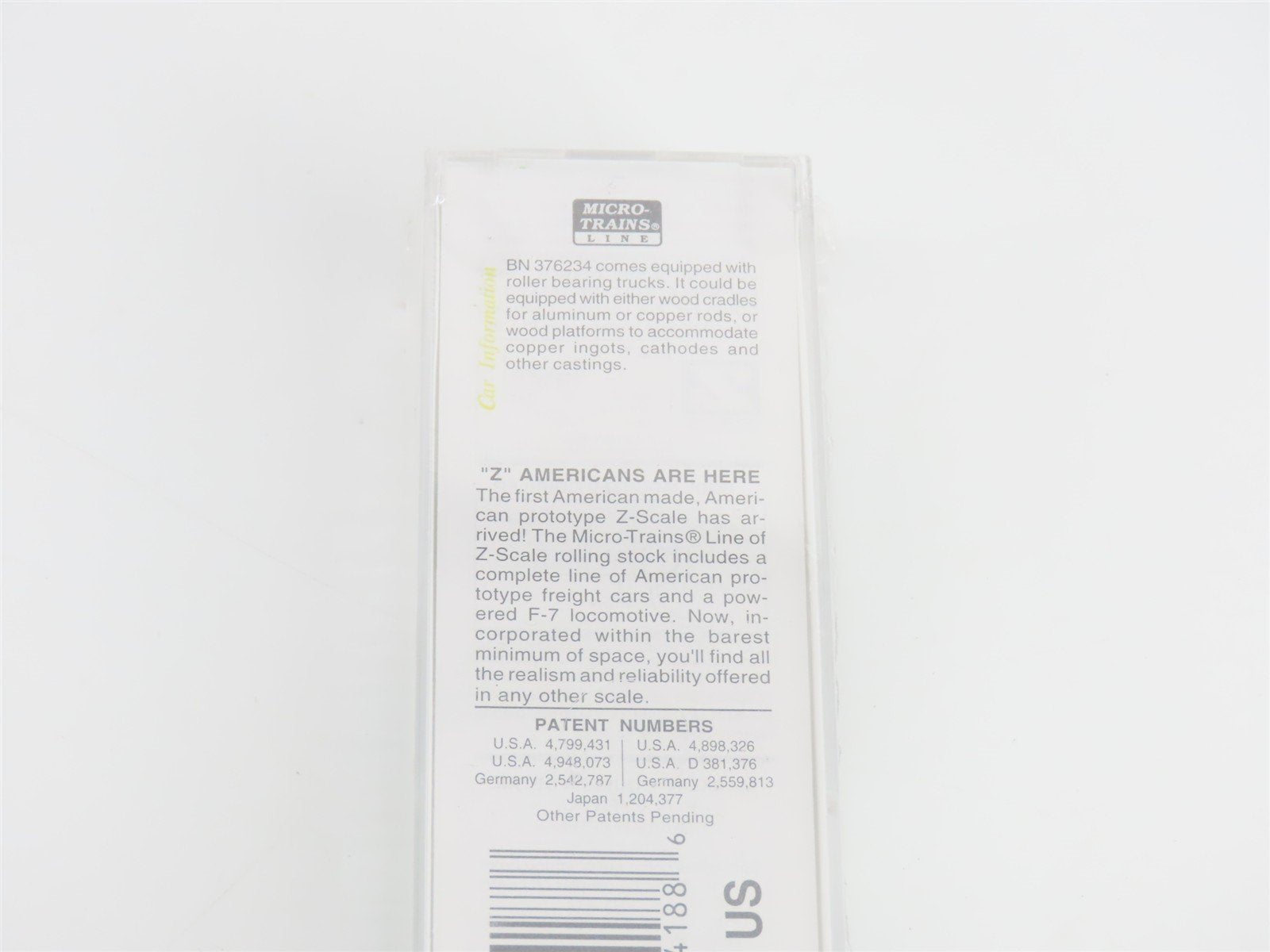 Z Scale Micro-Trains MTL 14212 BN Burlington Northern 50' Box Car #376234