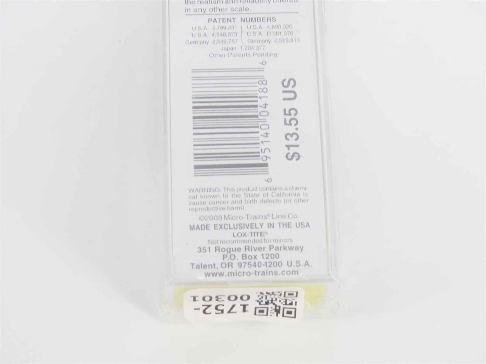 Z Scale Micro-Trains MTL 14212 BN Burlington Northern 50' Box Car #376234