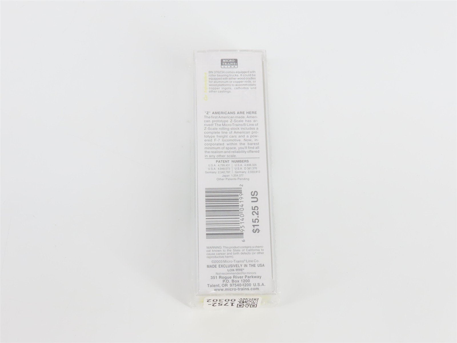 Z Scale Micro-Trains MTL 14212-2 BN Burlington Northern 50' Box Car #376234