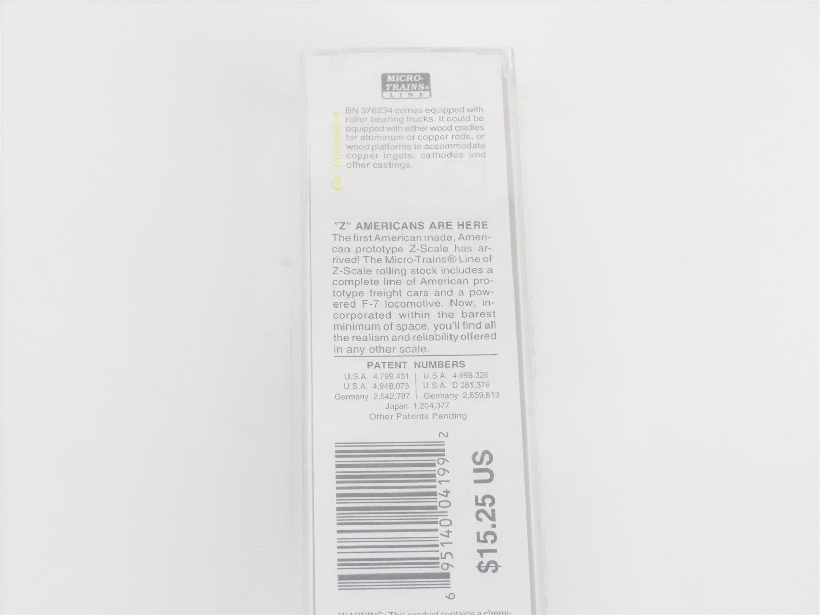 Z Scale Micro-Trains MTL 14212-2 BN Burlington Northern 50' Box Car #376234