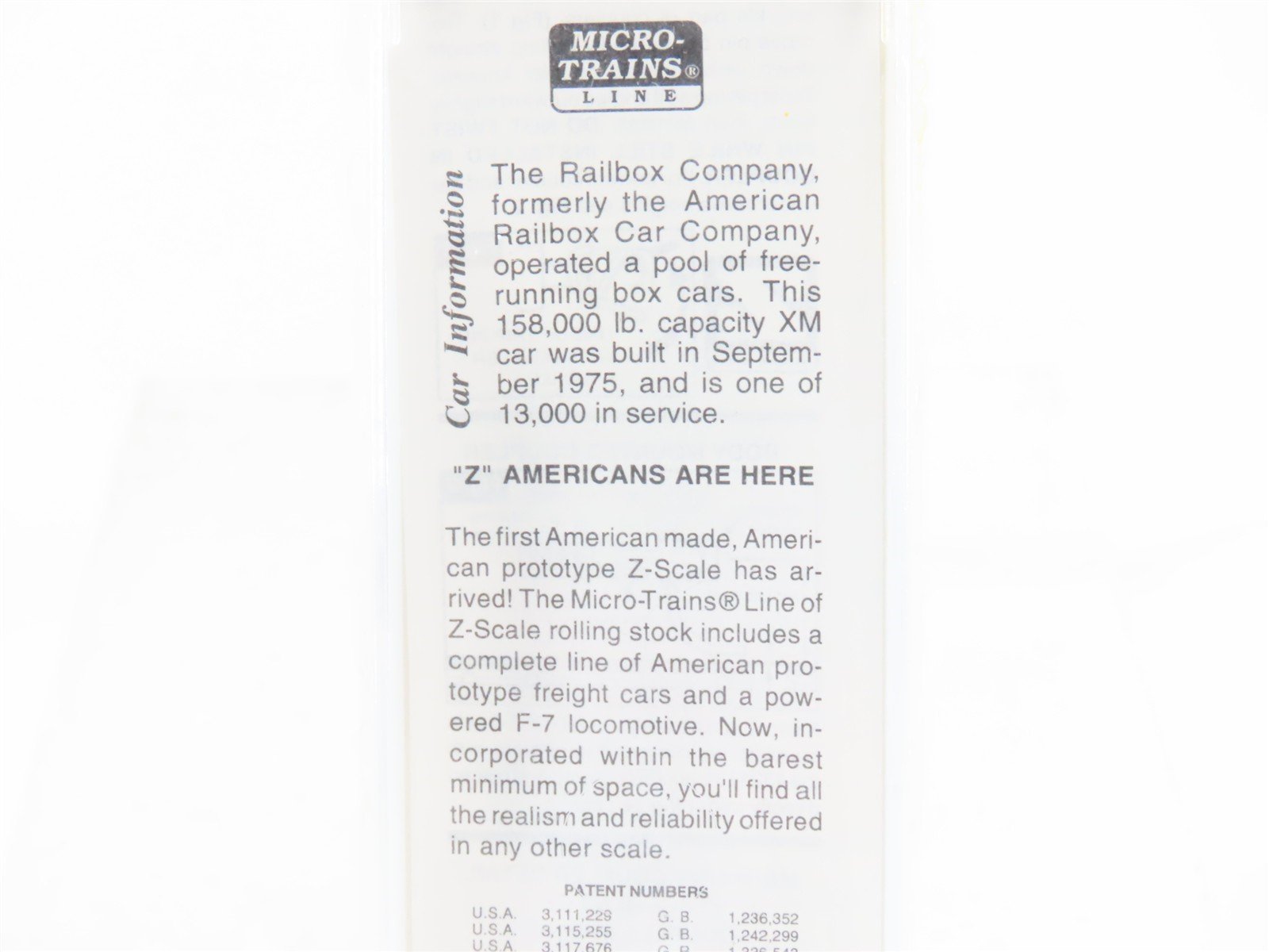 Z Scale Micro-Trains MTL 14201 RBOX Railbox 50' Ribside Box Car #17700