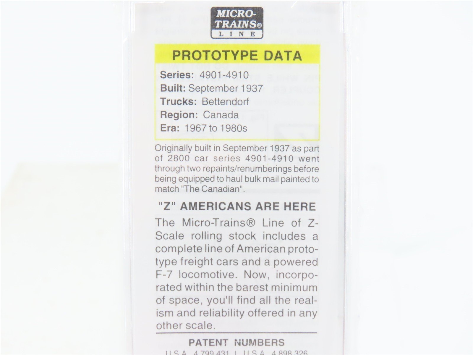 Z Scale Micro-Trains MTL 14150 CP Canadian Pacific 40' Single Door Box Car #4901