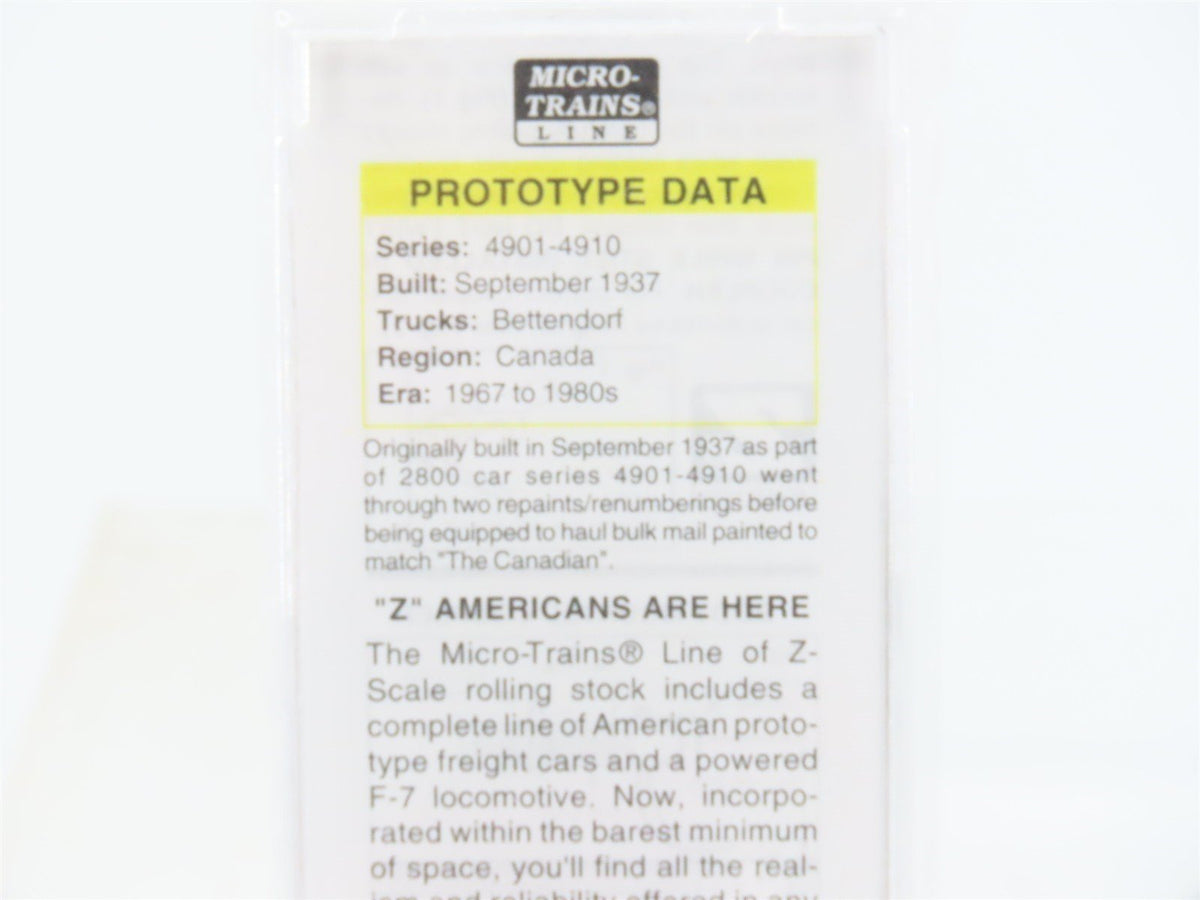 Z Scale Micro-Trains MTL 14150-2 CP Canadian Pacific 40&#39; Single Door Boxcar 4901