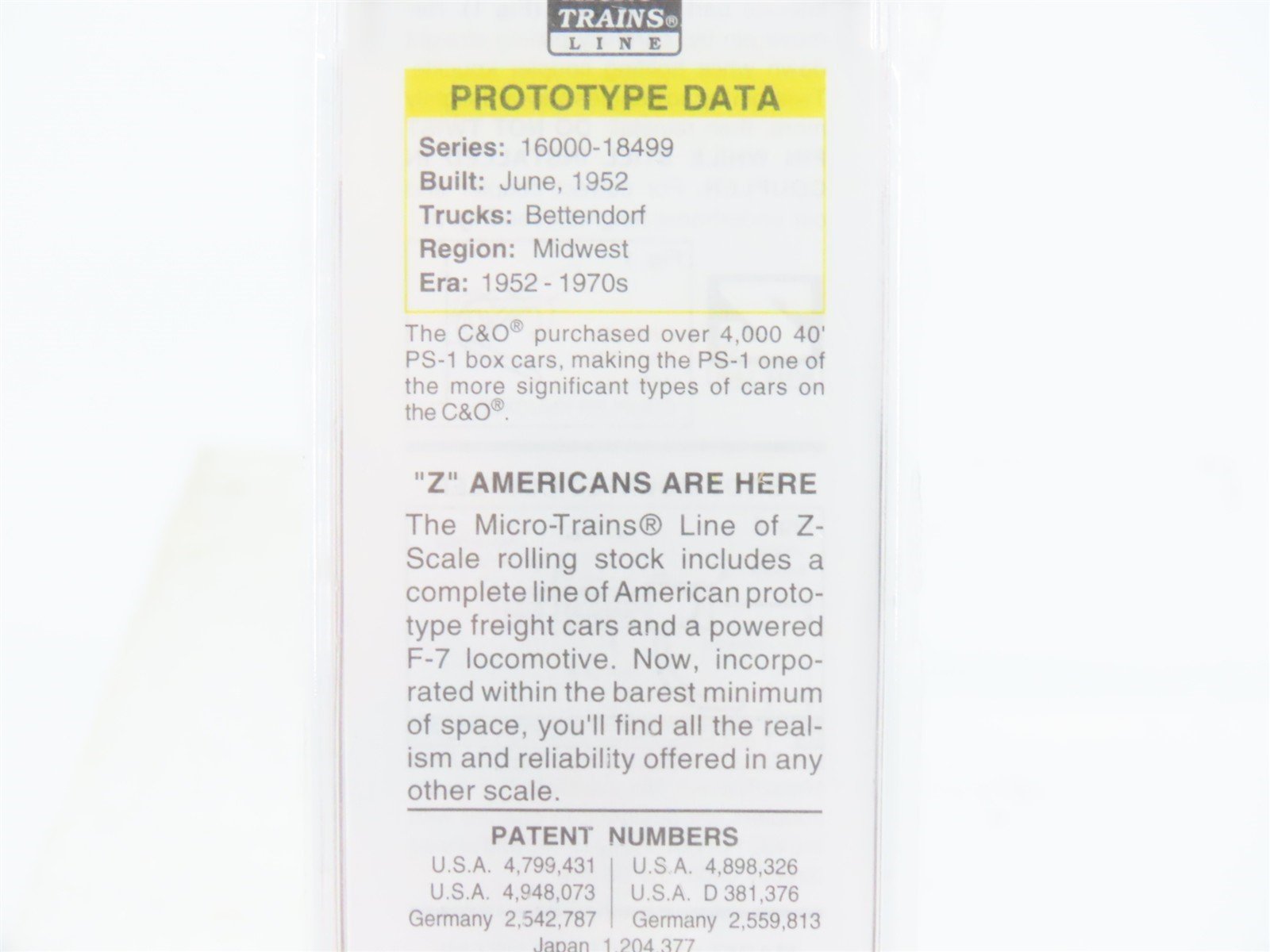 Z Scale Micro-Trains MTL 14151 C&O Chesapeake & Ohio Progress 40' Box Car #18499